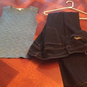 Jeans Gap Size 12 bootcut and small shell top
